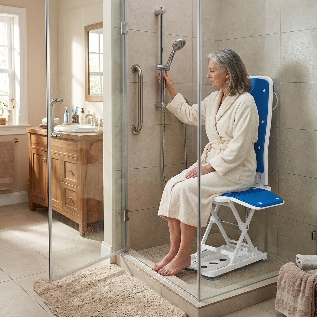 Non-Slip Bath Chair for Bathroom Use - at home