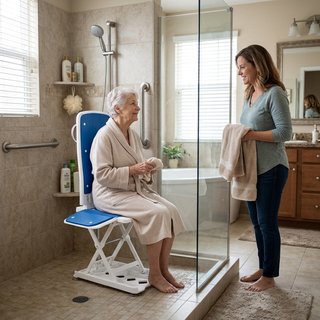 Non-Slip Bath Chair for Bathroom Use - in everyday life