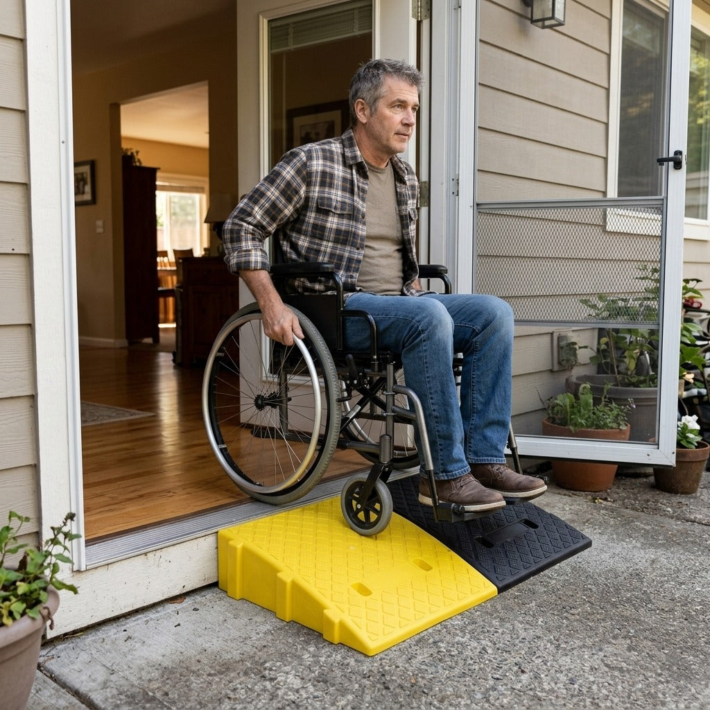 Non-Slip Plastic Kerb Ramp, 30/40/50 mm Heights, 1 Piece - at home