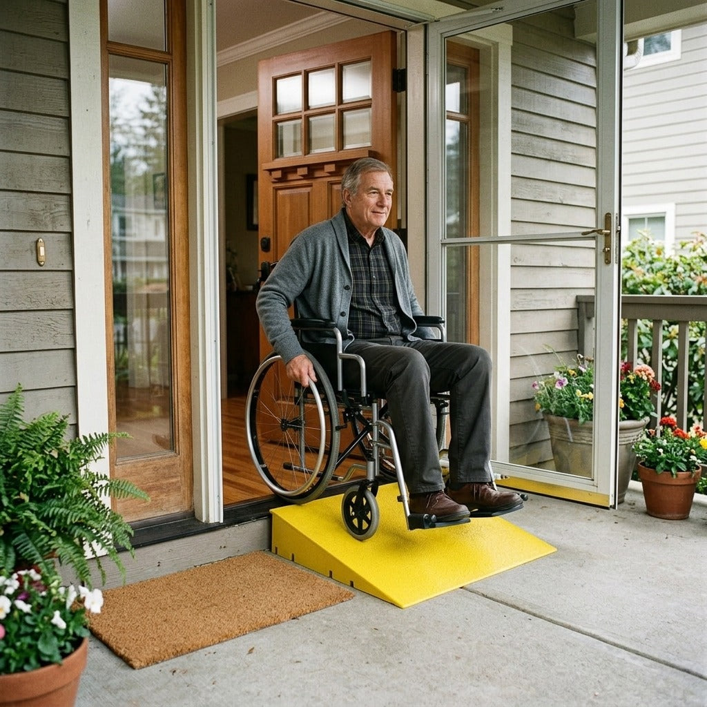 Non-Slip PP Threshold Ramp for 3–10 cm Doorways - in everyday life