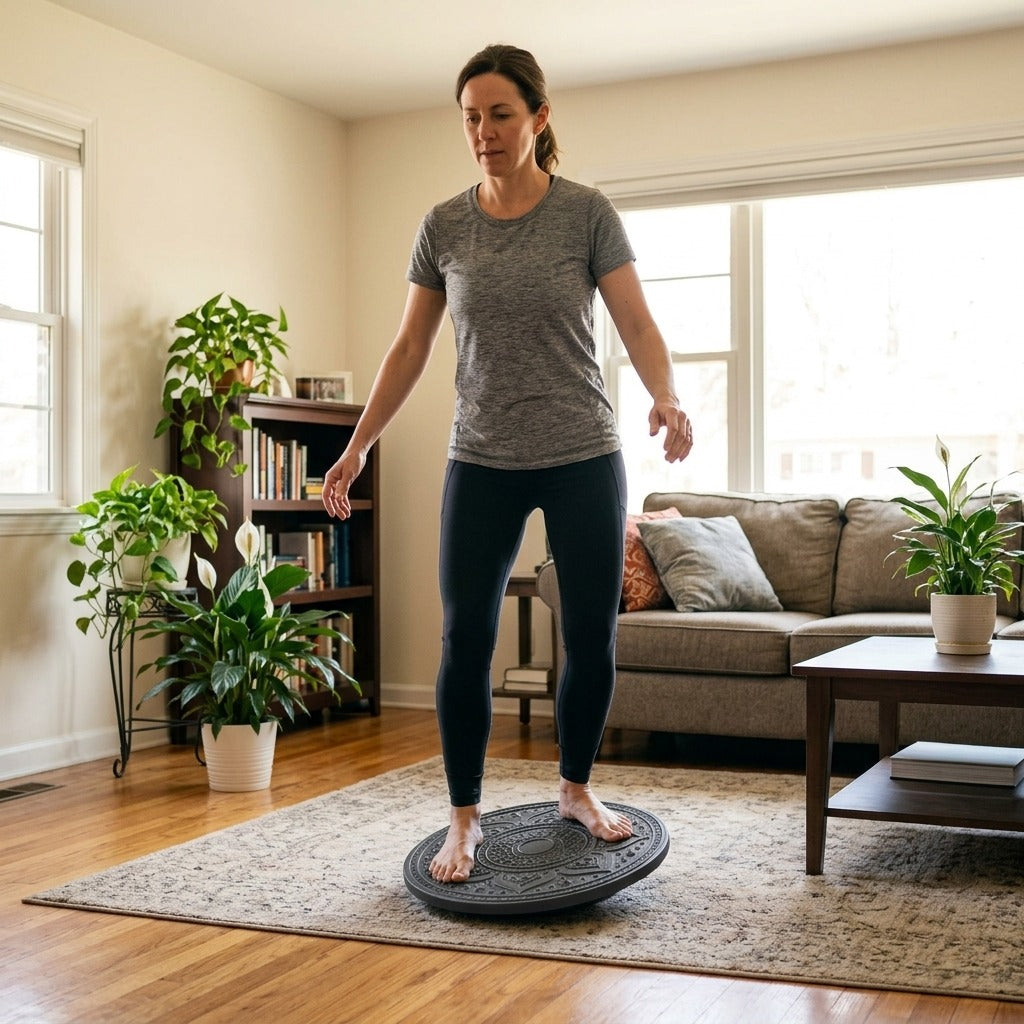 Non-Slip Wobble Balance Board for Home Exercise - at home