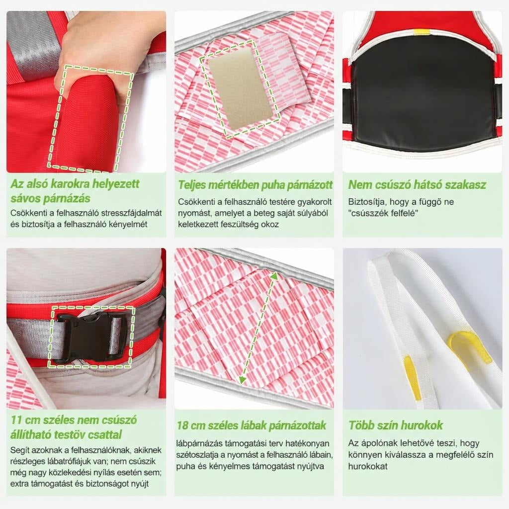 Nylon betegemelő higiéniai heveder fejtámasszal