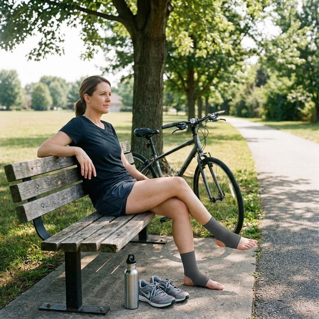 Open-Toe Cotton Ankle Sleeve for Sports - in everyday life