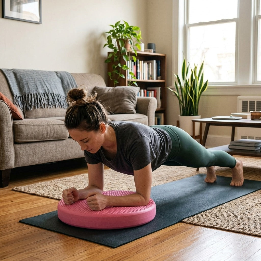 Oval Balance Cushion for Yoga and Stability Training - at home
