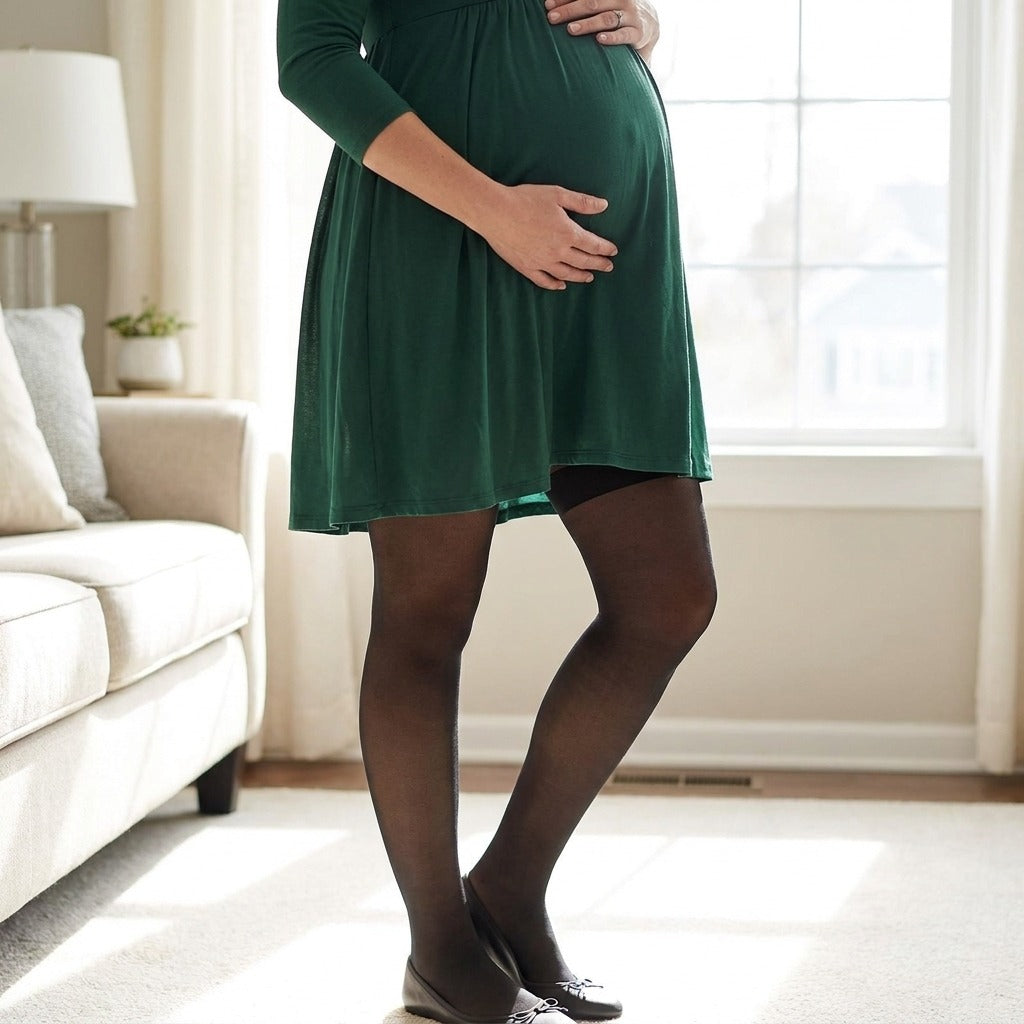 Over-the-Belly Maternity Pantyhose - in use