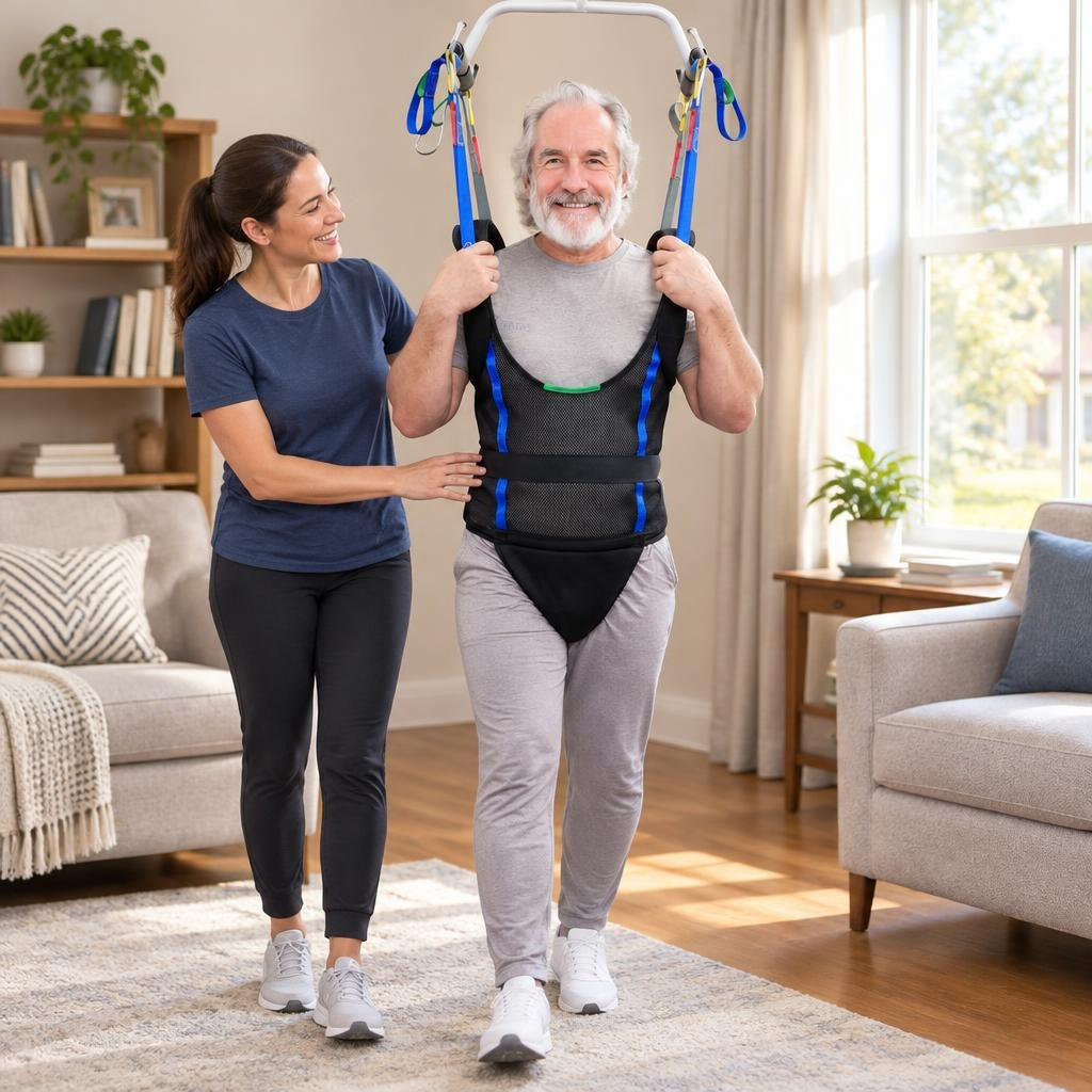 Padded Patient Lift Sling for Walking Training - at home
