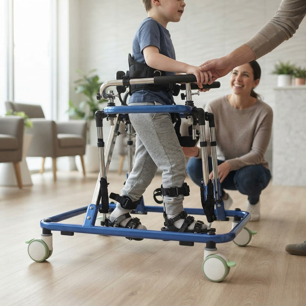 Pediatric Gait Training Walker with Wheels - in use