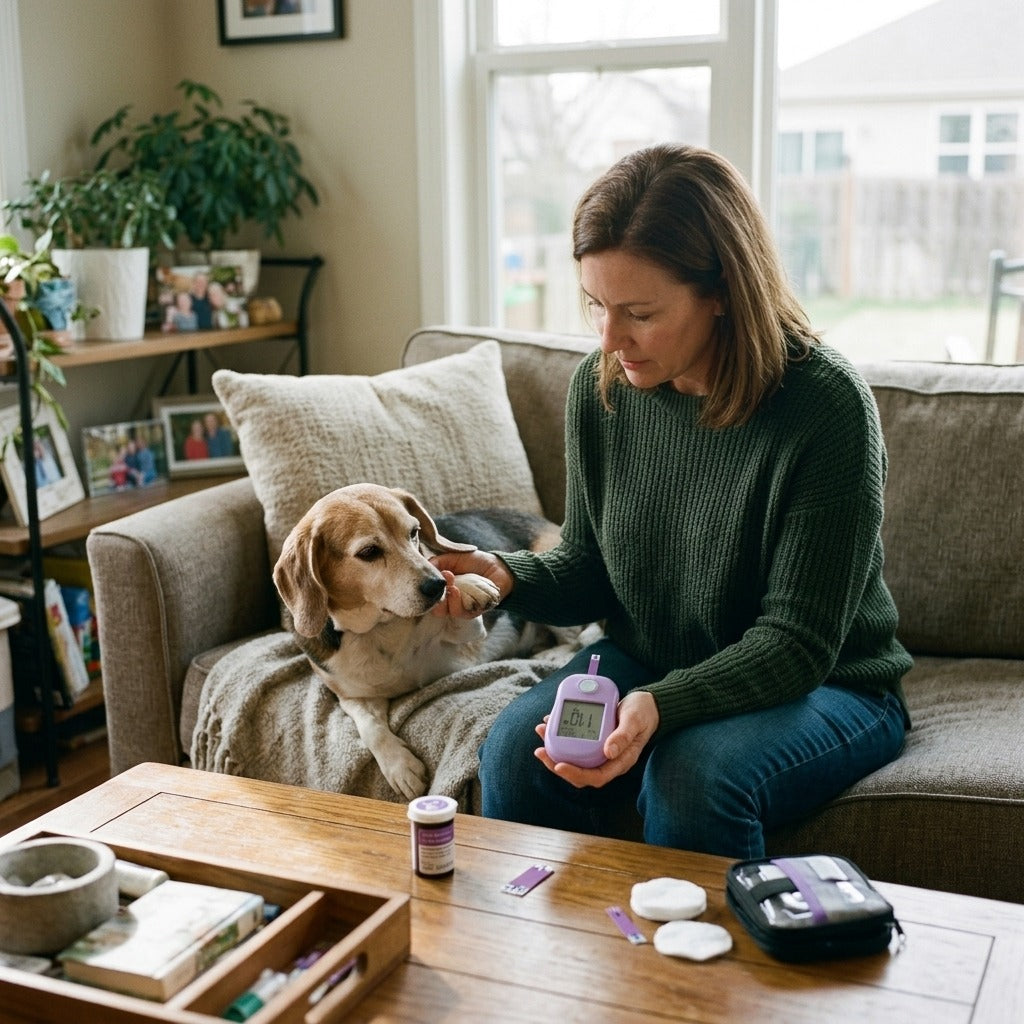 Pet Blood Glucose Meter System with Test Strips - at home