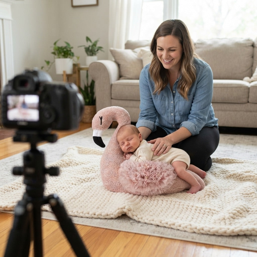 Pink Flamingo Newborn Photography Prop - in everyday life