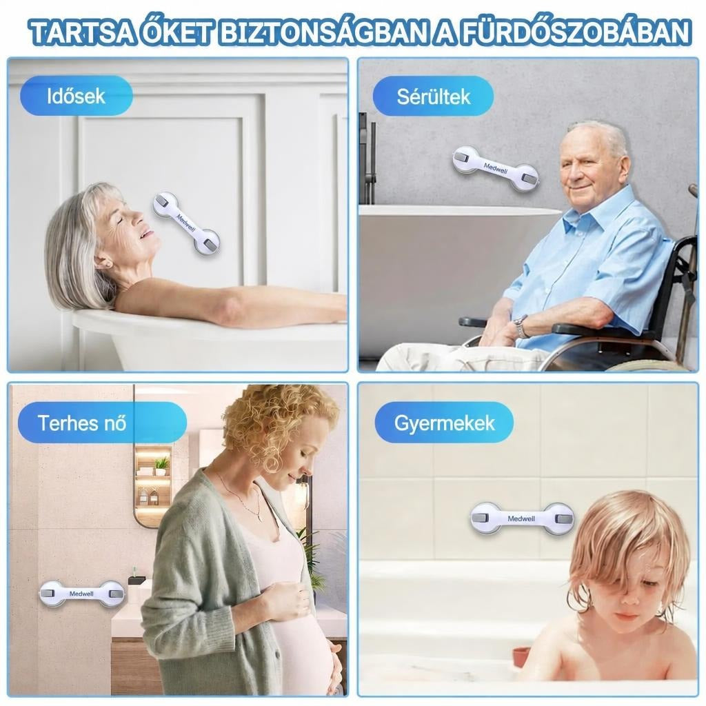 Műanyag, tapadókorongos zuhanykapaszkodó