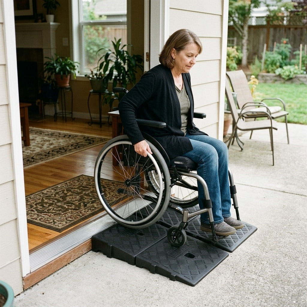 Plastic Threshold Ramp Pads, 2-Piece Set - at home