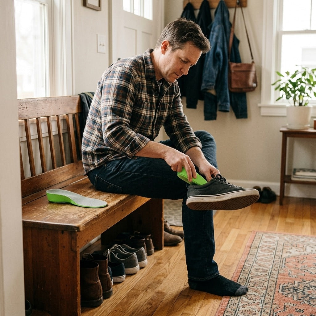 Polyurethane Heel Lift Insoles with Arch Support - at home