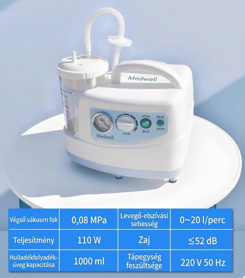 Hordozható 1000 ml-es szívókészülék