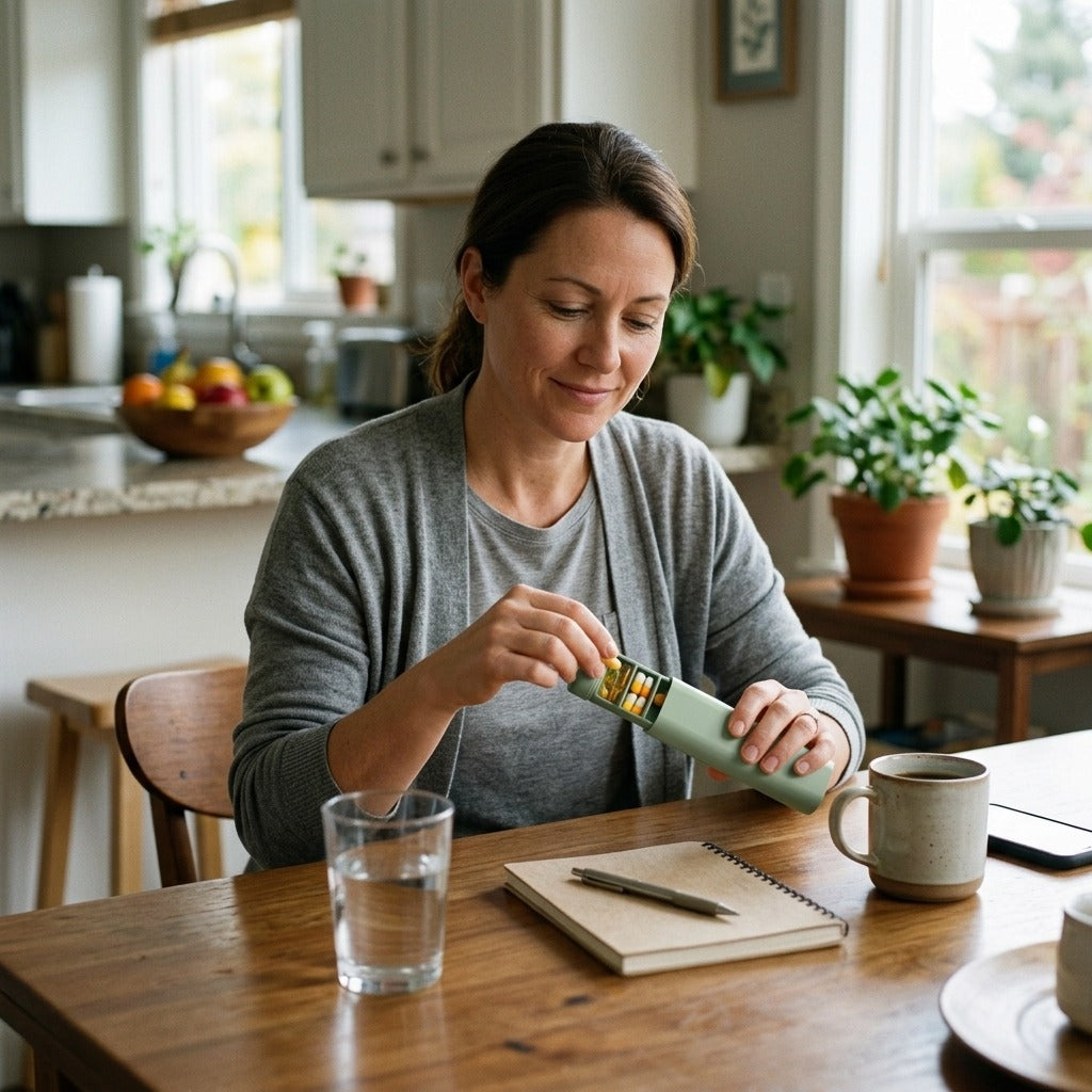 Portable 7-Day Pill Organizer - in everyday life