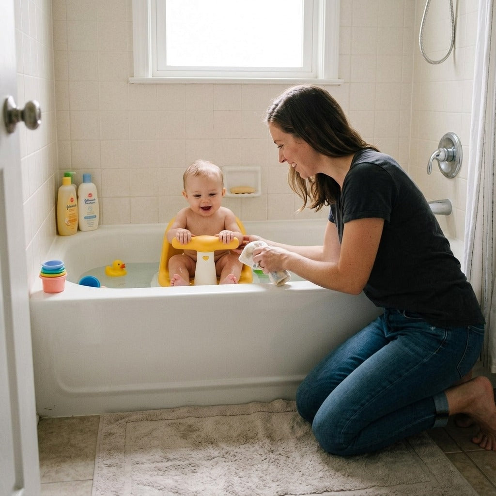 Portable Baby Shower Seat for Newborns and Young Children - at home