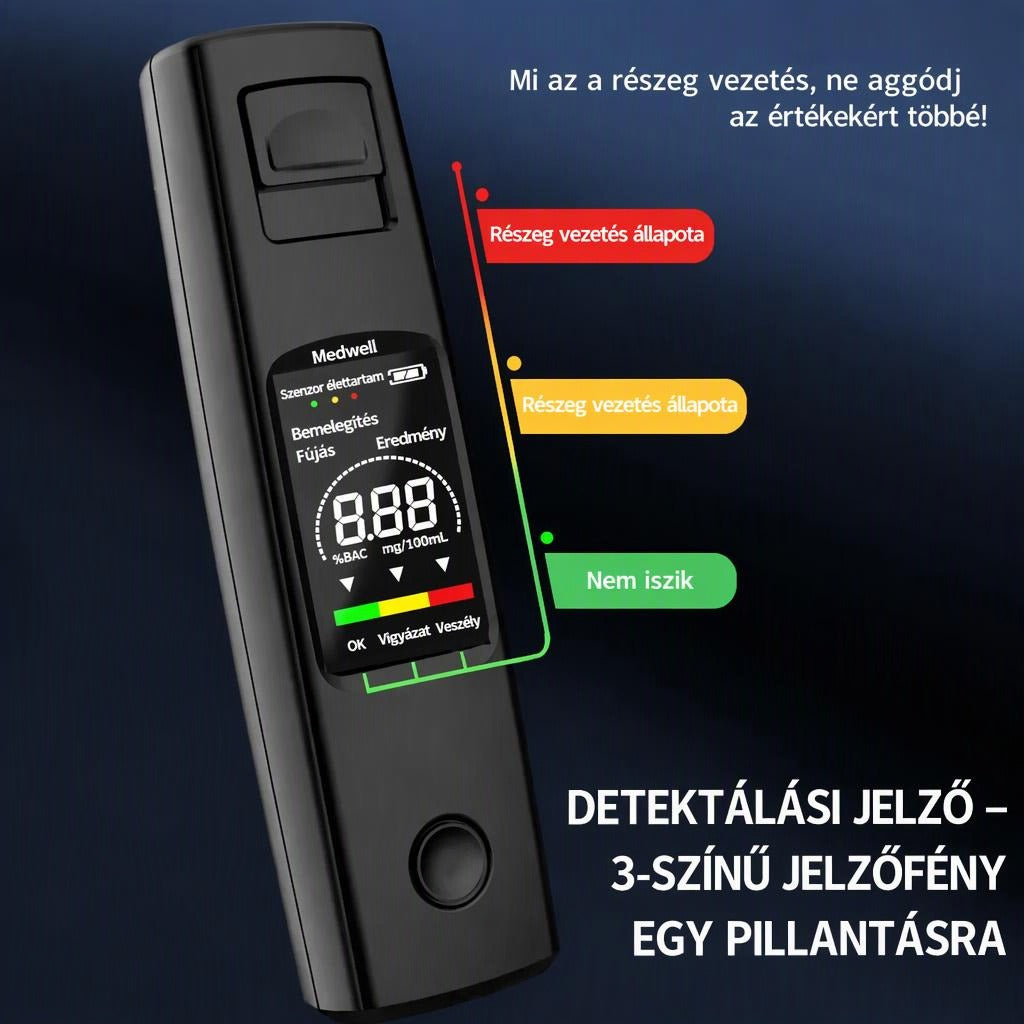 Hordozható digitális alkoholszonda, érintésmentes