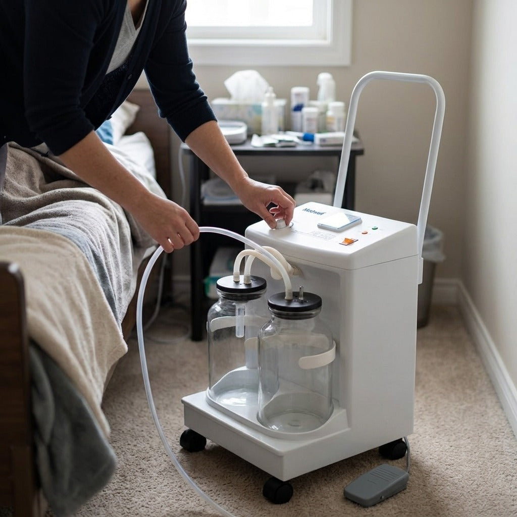 Portable Electric Suction Aspirator - in use