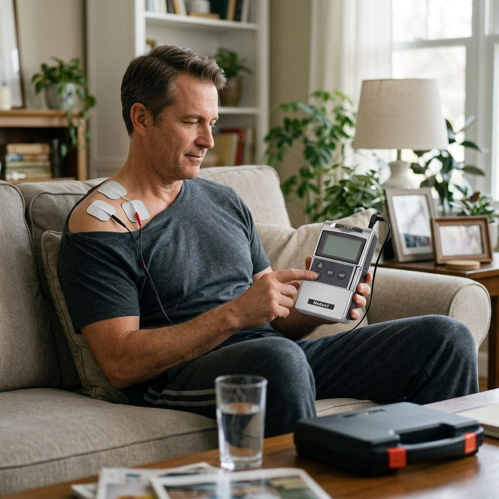 Portable EMS TENS Muscle Stimulator - in everyday life