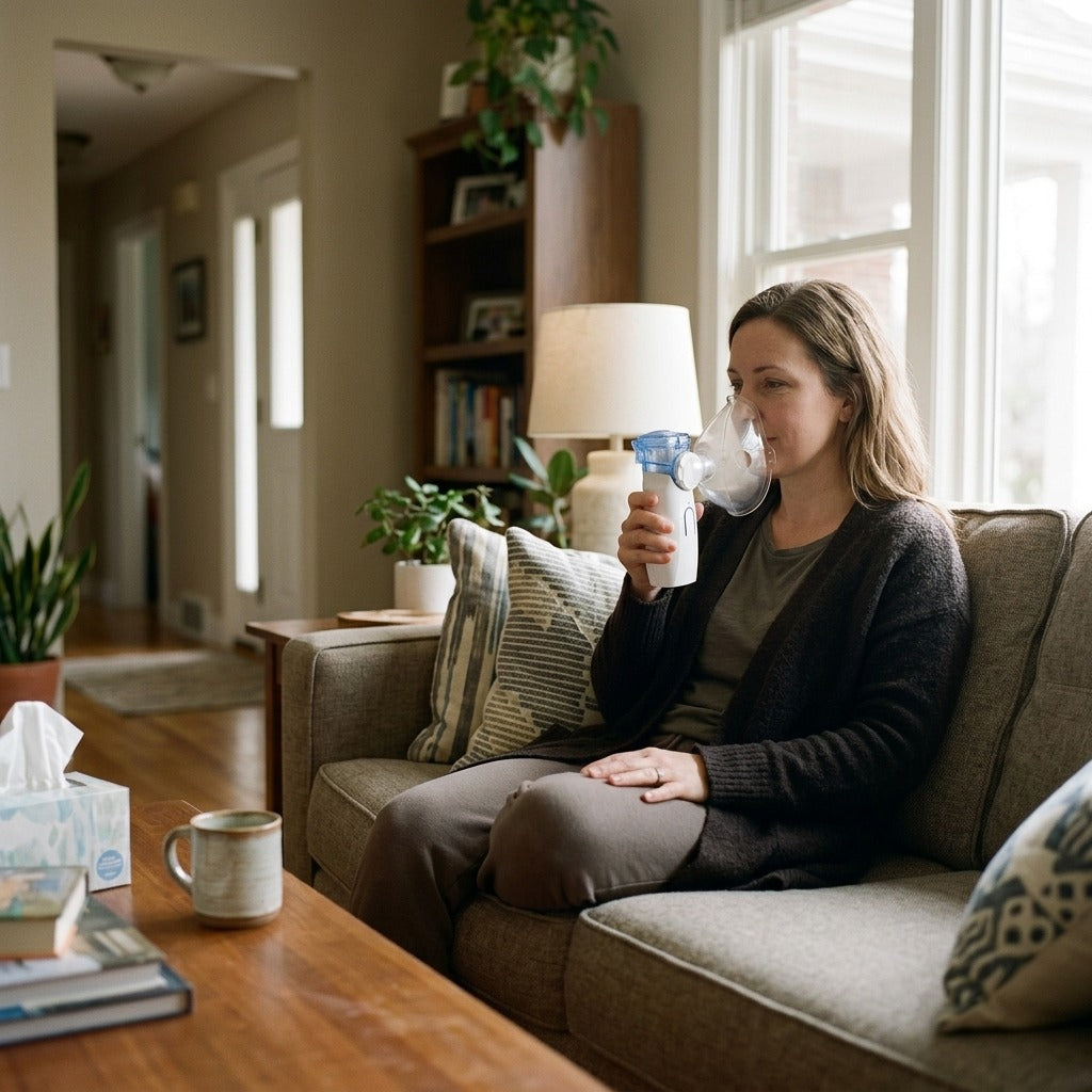 Portable Handheld Mesh Nebulizer with 2 Modes - at home