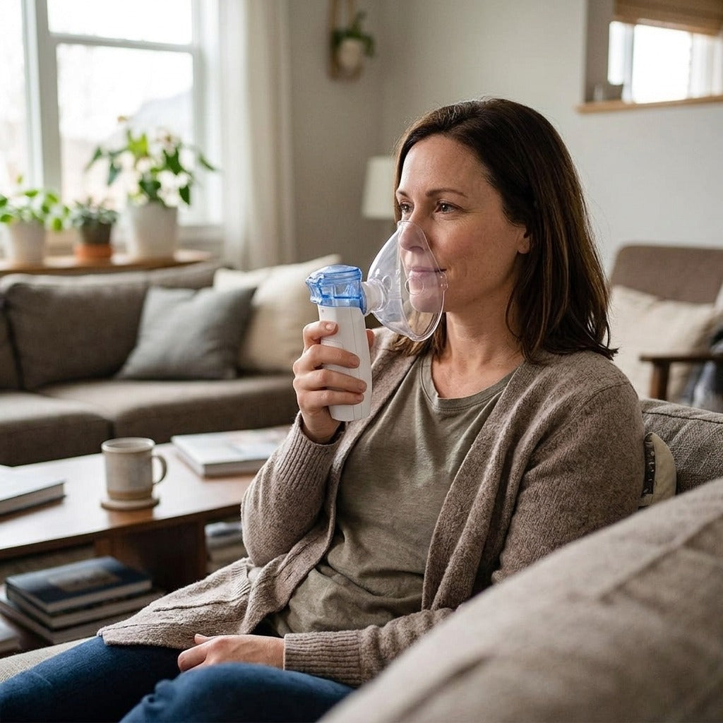 Portable Handheld Mesh Nebulizer with 2 Modes - in everyday life