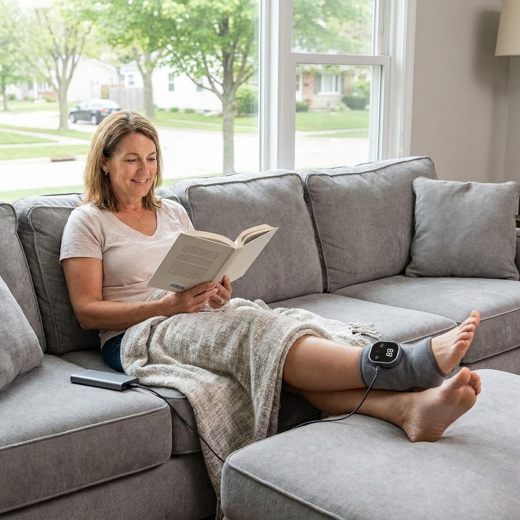 Portable Heated Ankle Massager with Vibration - in everyday life