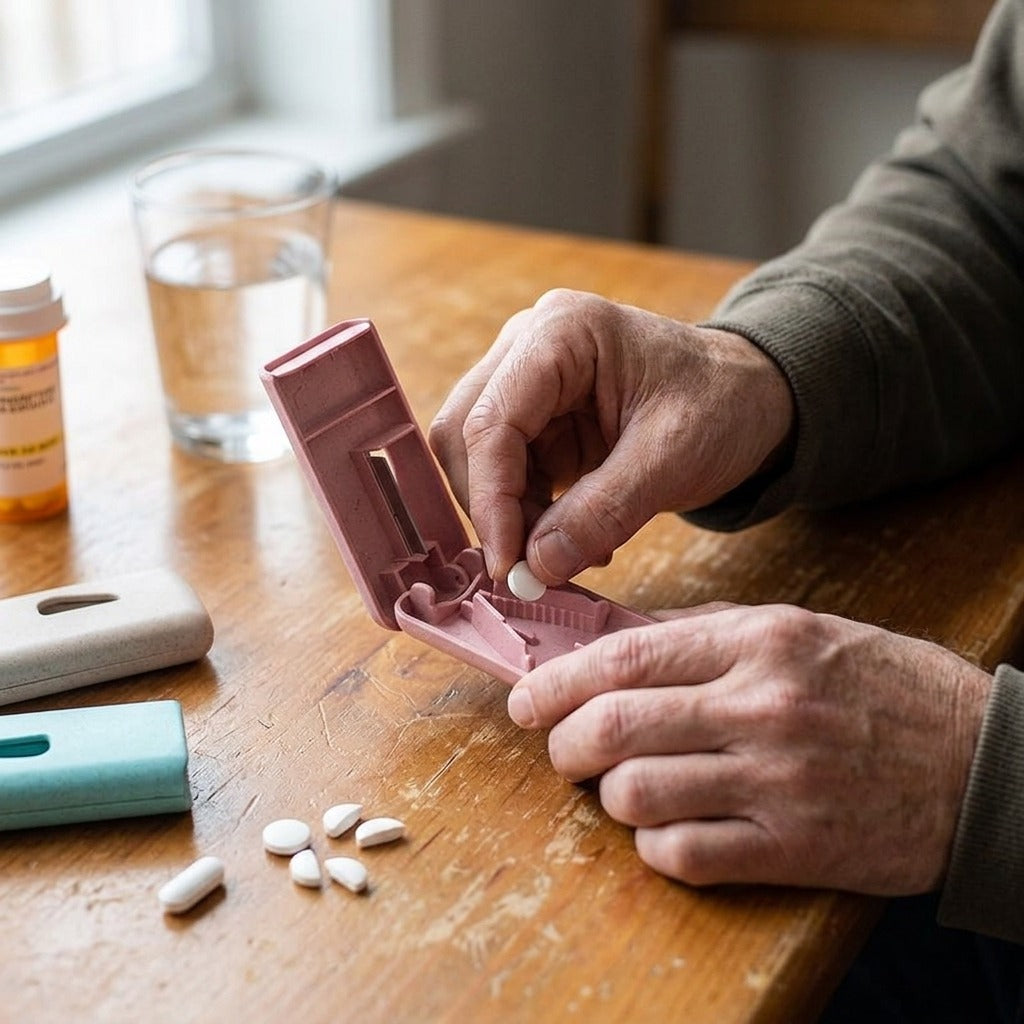 Portable Mini Medicine Cutter - in use
