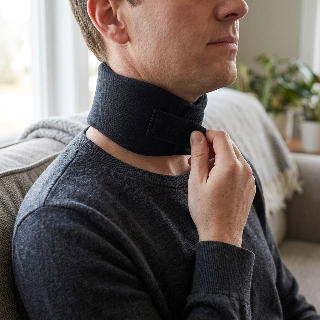 Portable Neck Support Collar - in use