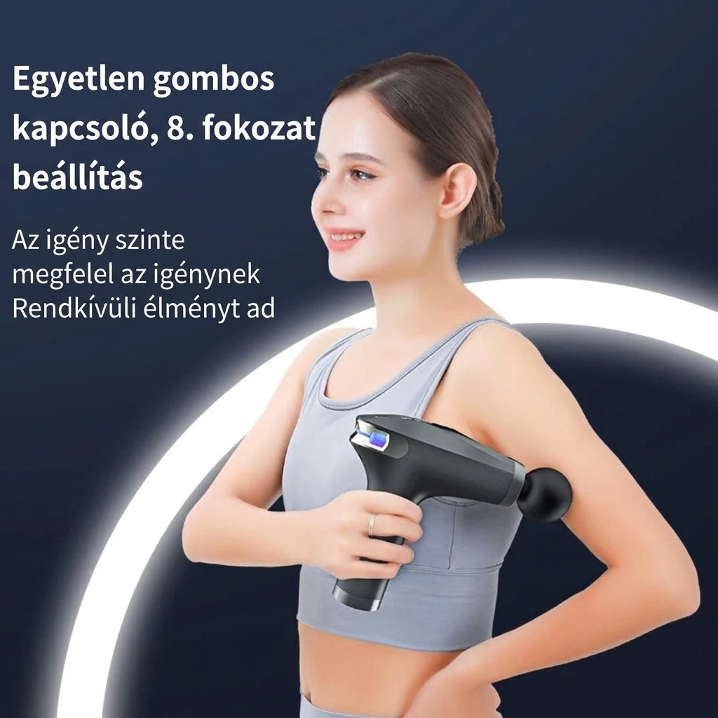 Hordozható ütögető masszázspisztoly testre, nyakra és hátra