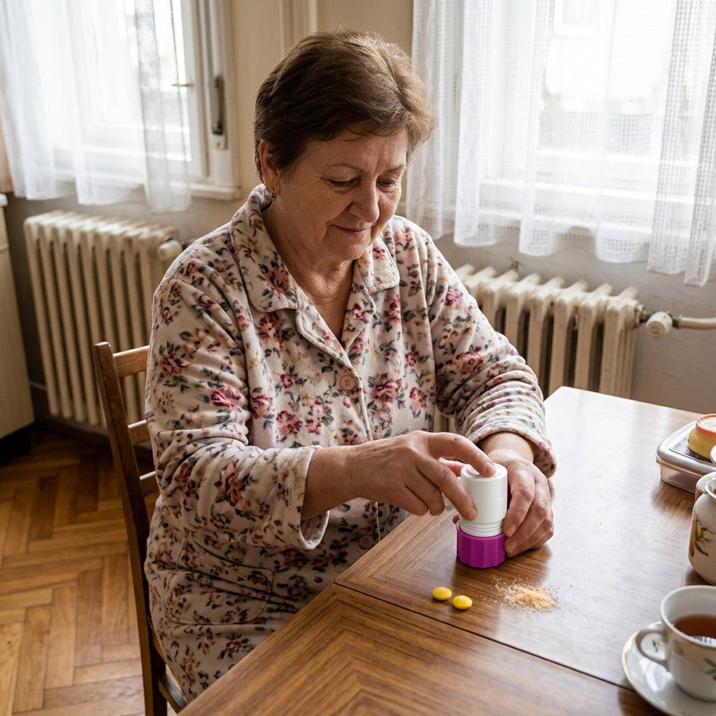 Hordozható tablettafelező, -törő és tároló - a mindennapokban