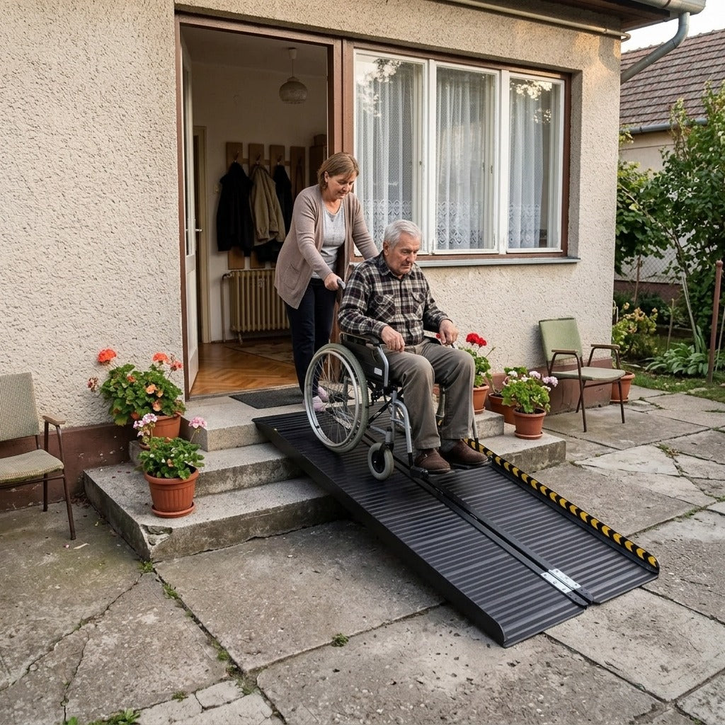 Hordozható rámpa kerekesszékhez és robogóhoz - otthon