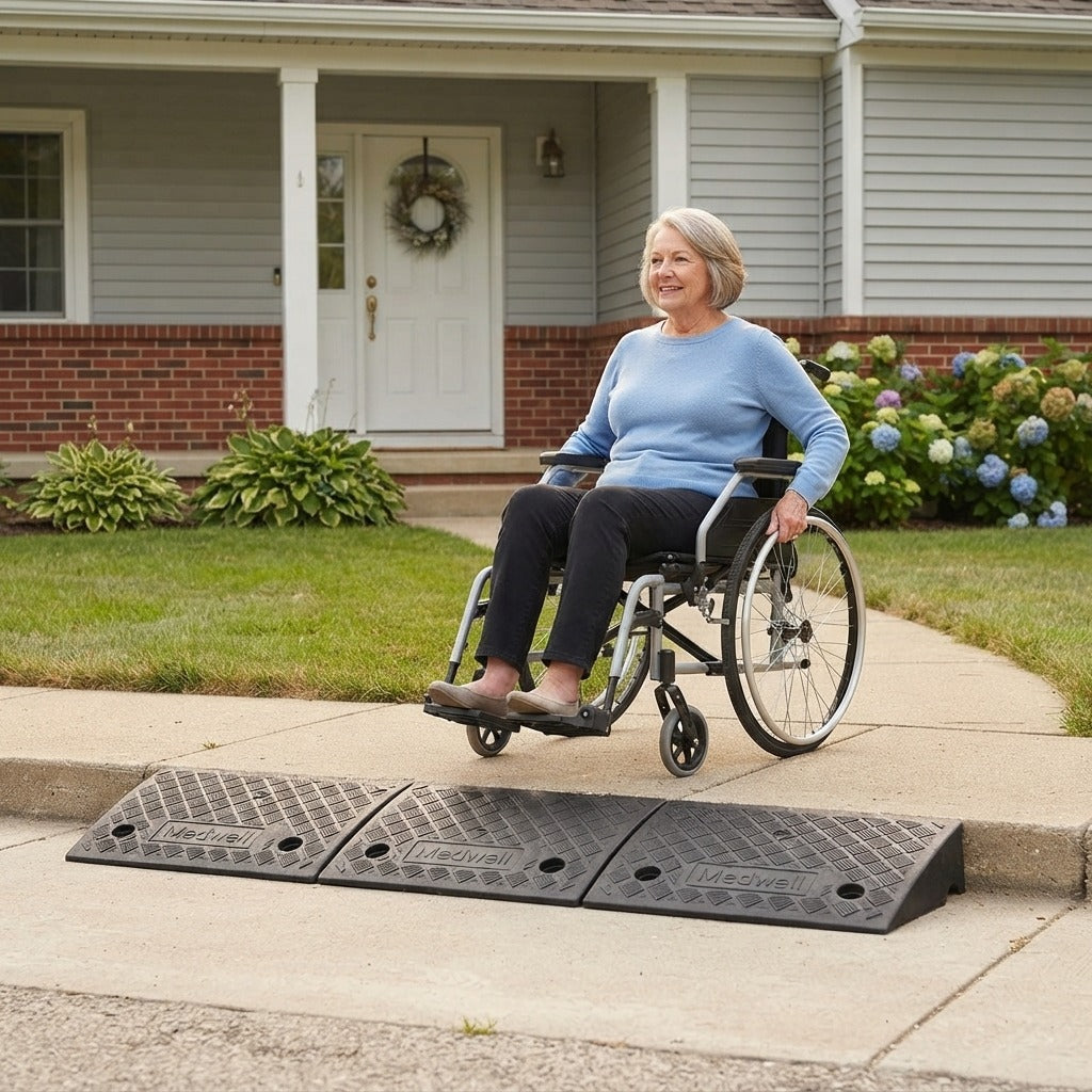 Portable Ramp for Wheelchairs and Small Thresholds - in everyday life