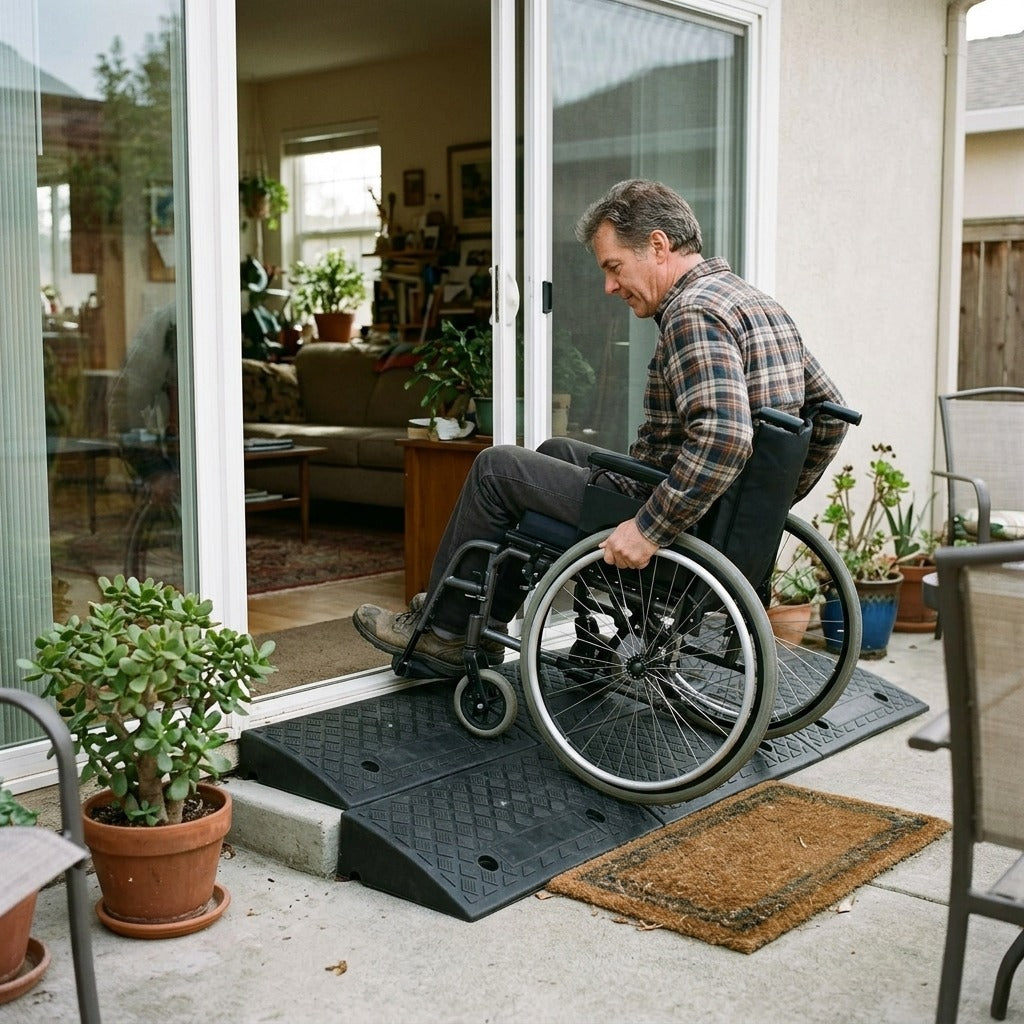Portable Threshold Ramp, 3–10cm - at home