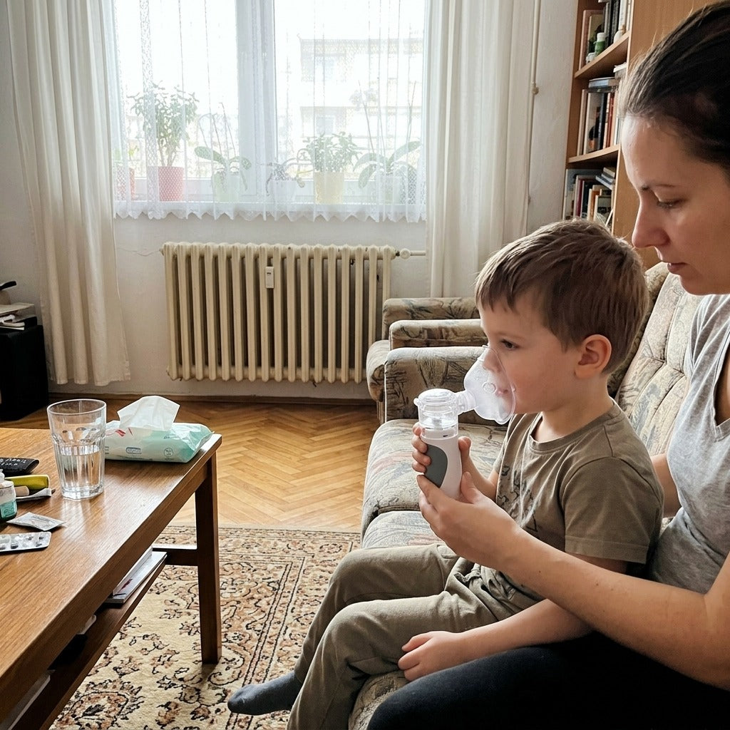 Hordozható ultrahangos hálós porlasztó felnőtteknek és gyerekeknek - otthon