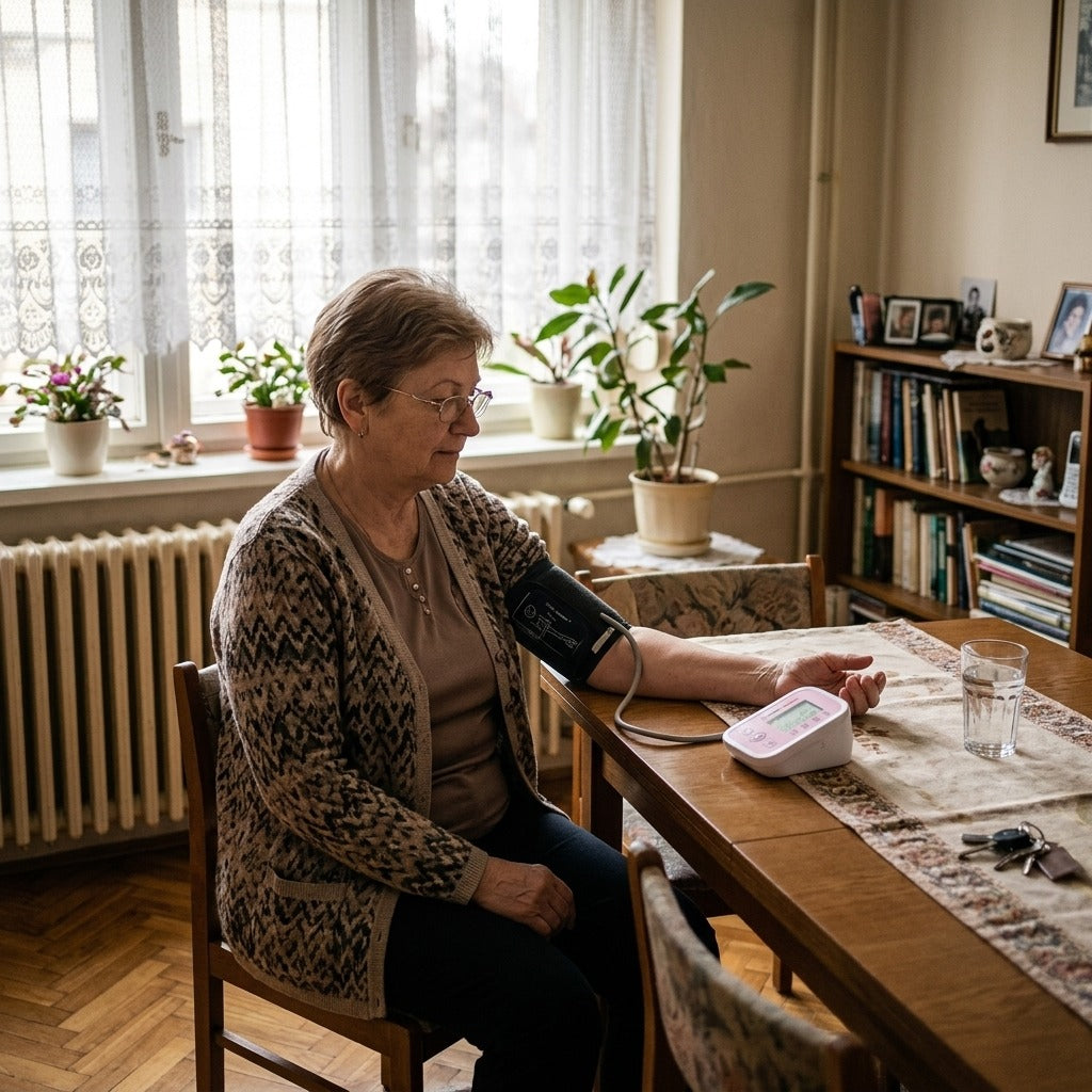 Hordozható digitális felkaros vérnyomásmérő - otthon