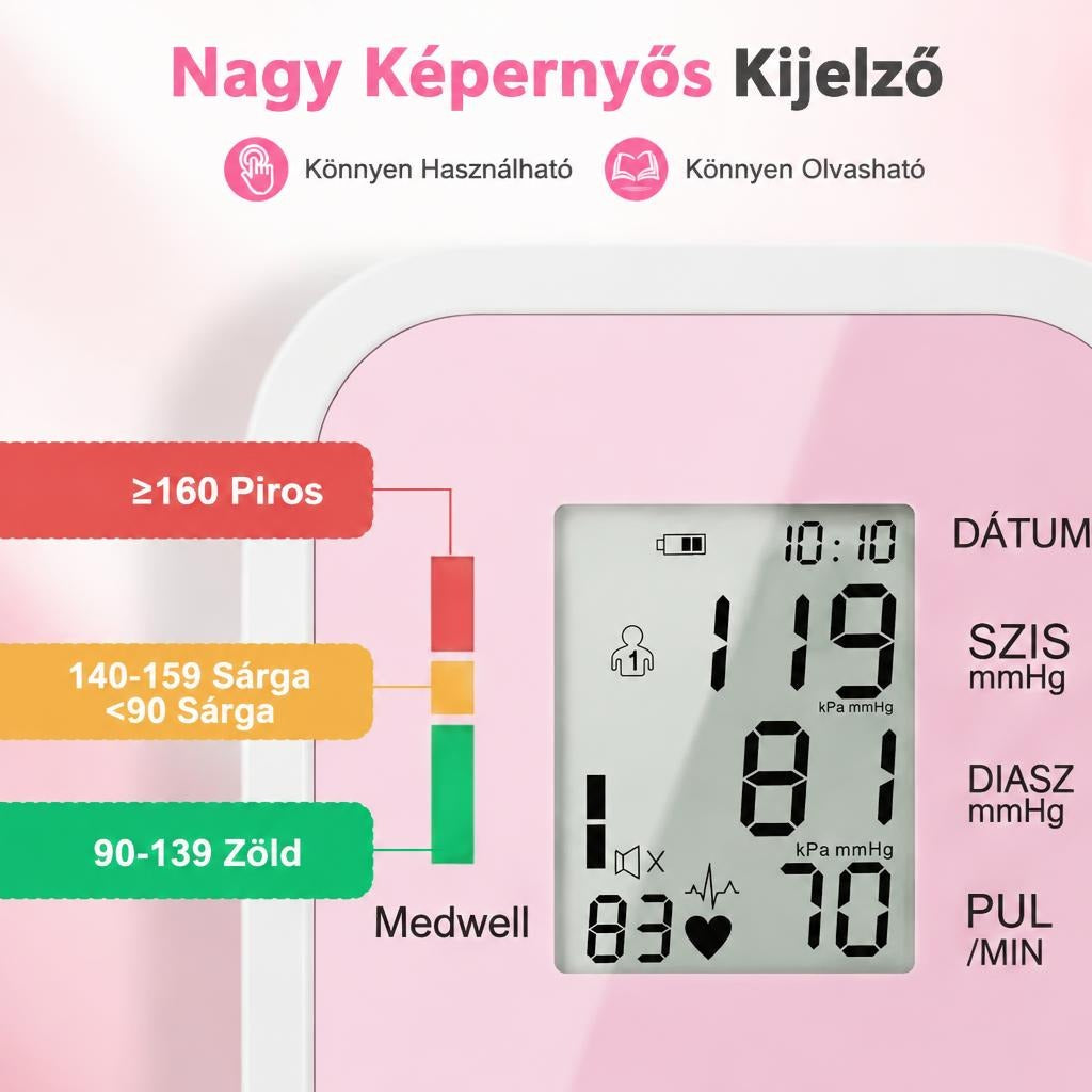 Hordozható digitális felkaros vérnyomásmérő
