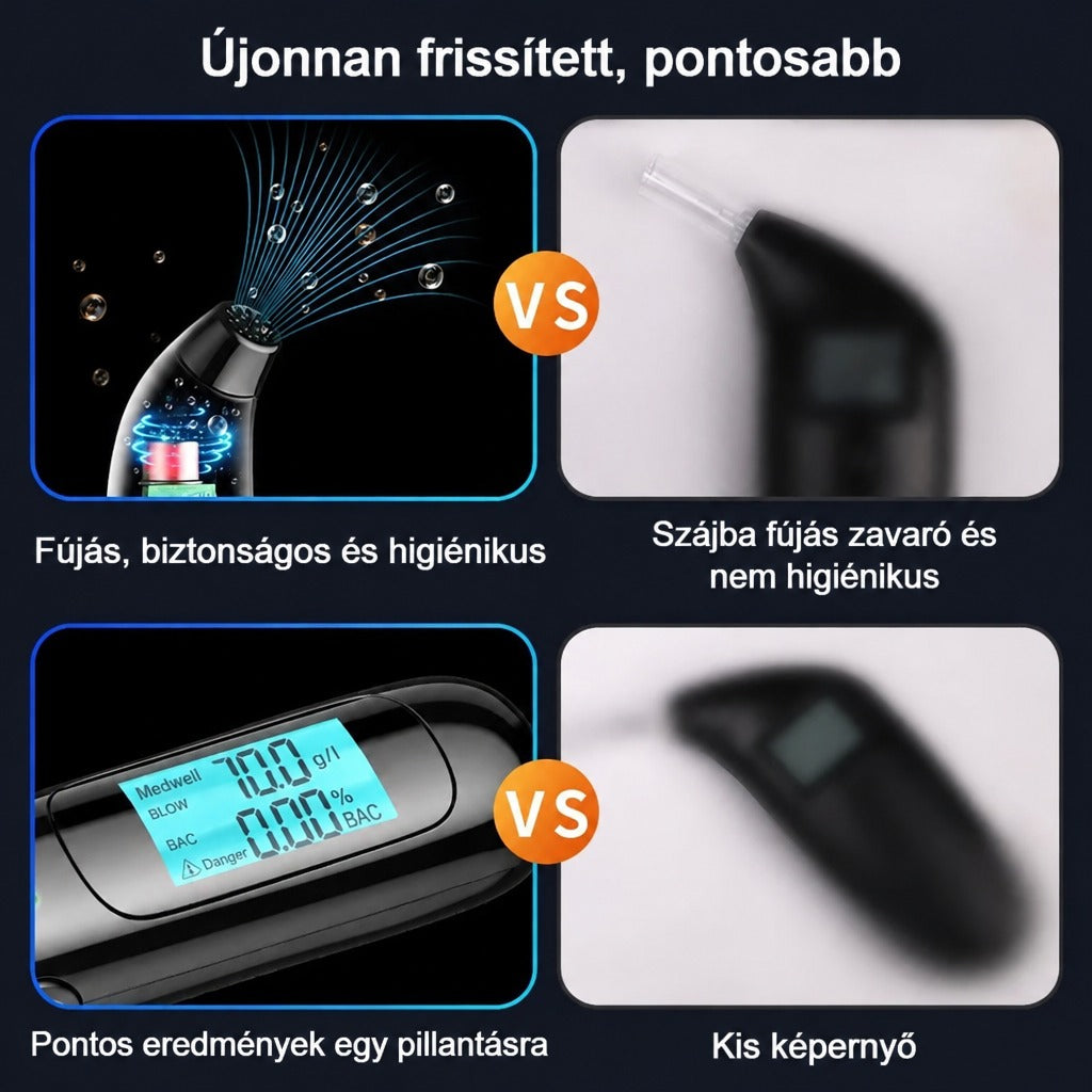 Hordozható, USB-ről tölthető alkoholszonda