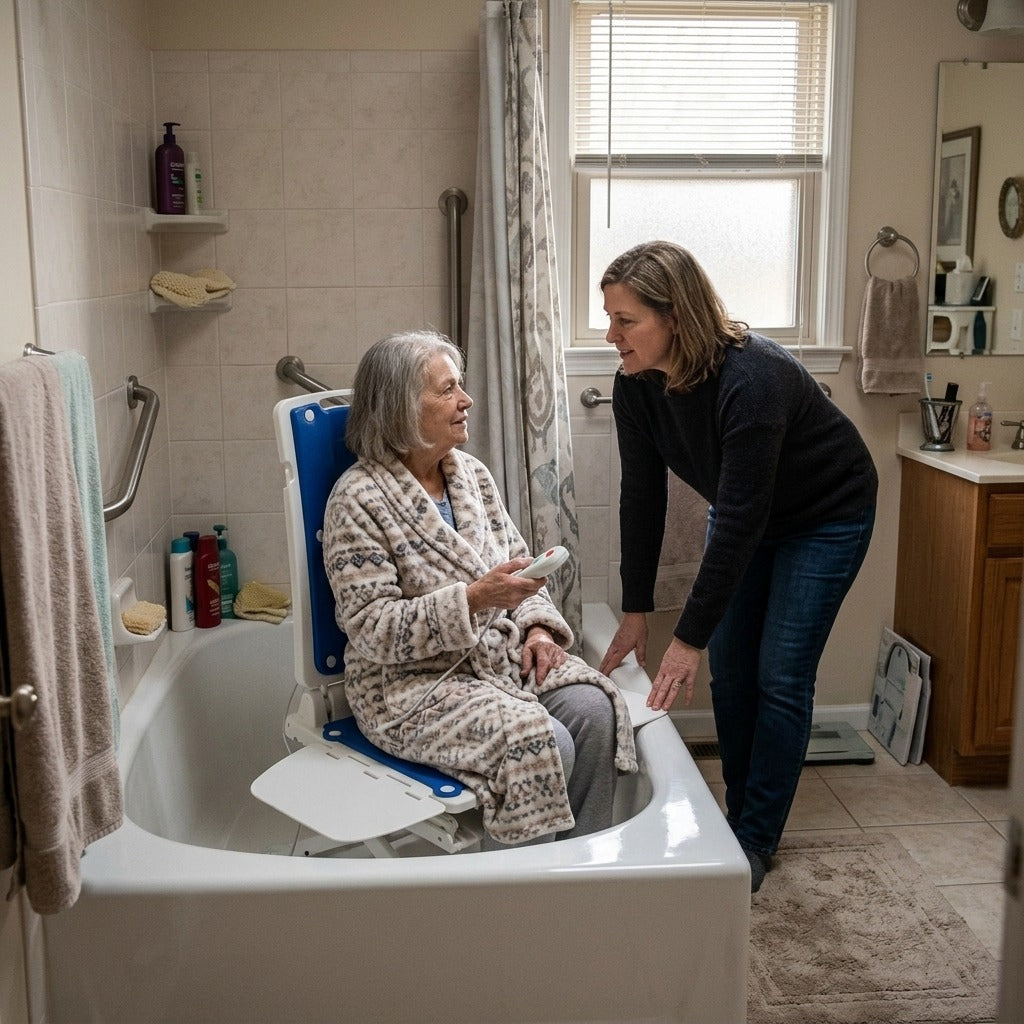 Powered Bath Lift Chair for Bathtubs - at home