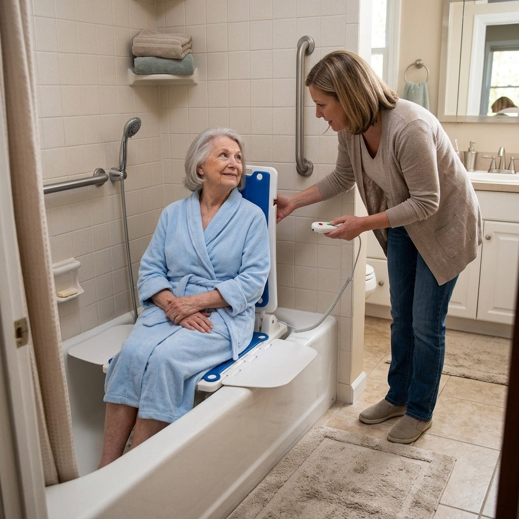 Powered Bath Lift Chair for Bathtubs - in everyday life