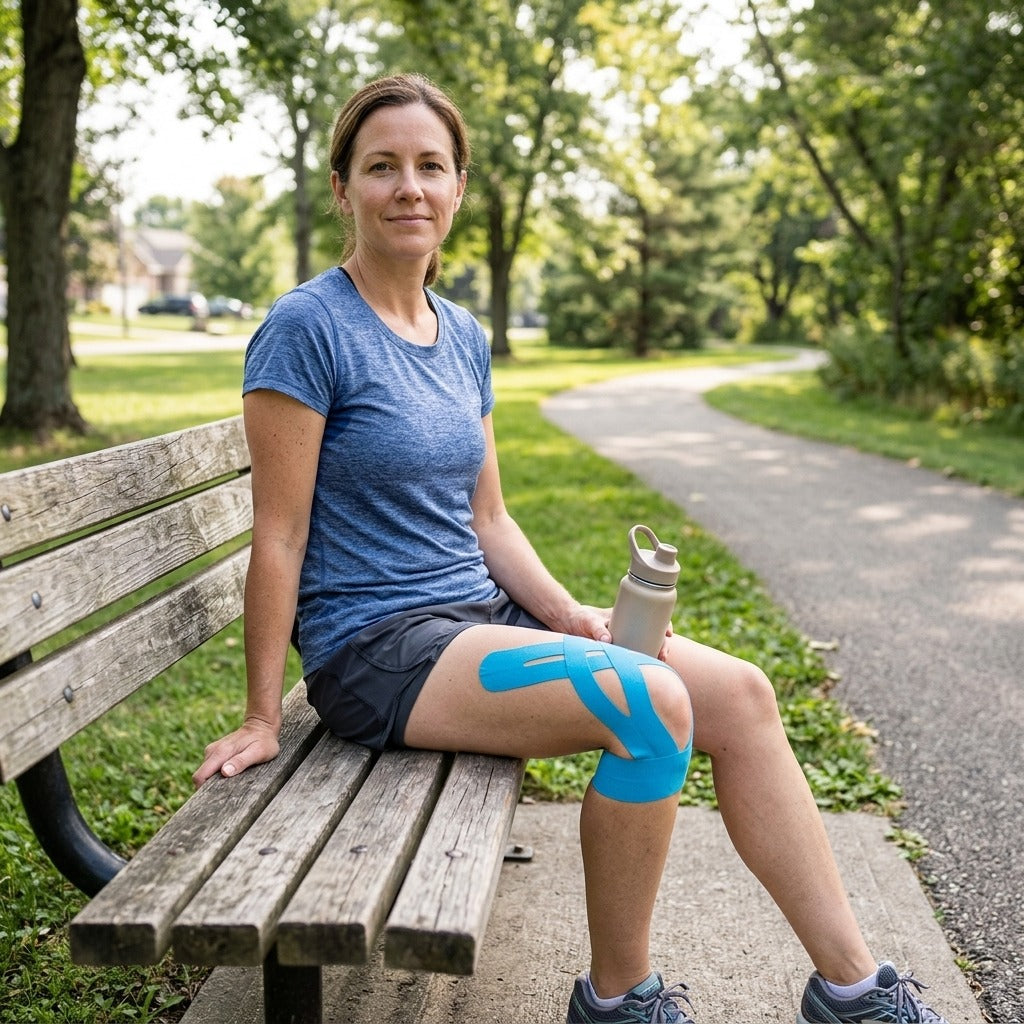 Pre-Cut Kinesiology Tape for Knees - in everyday life