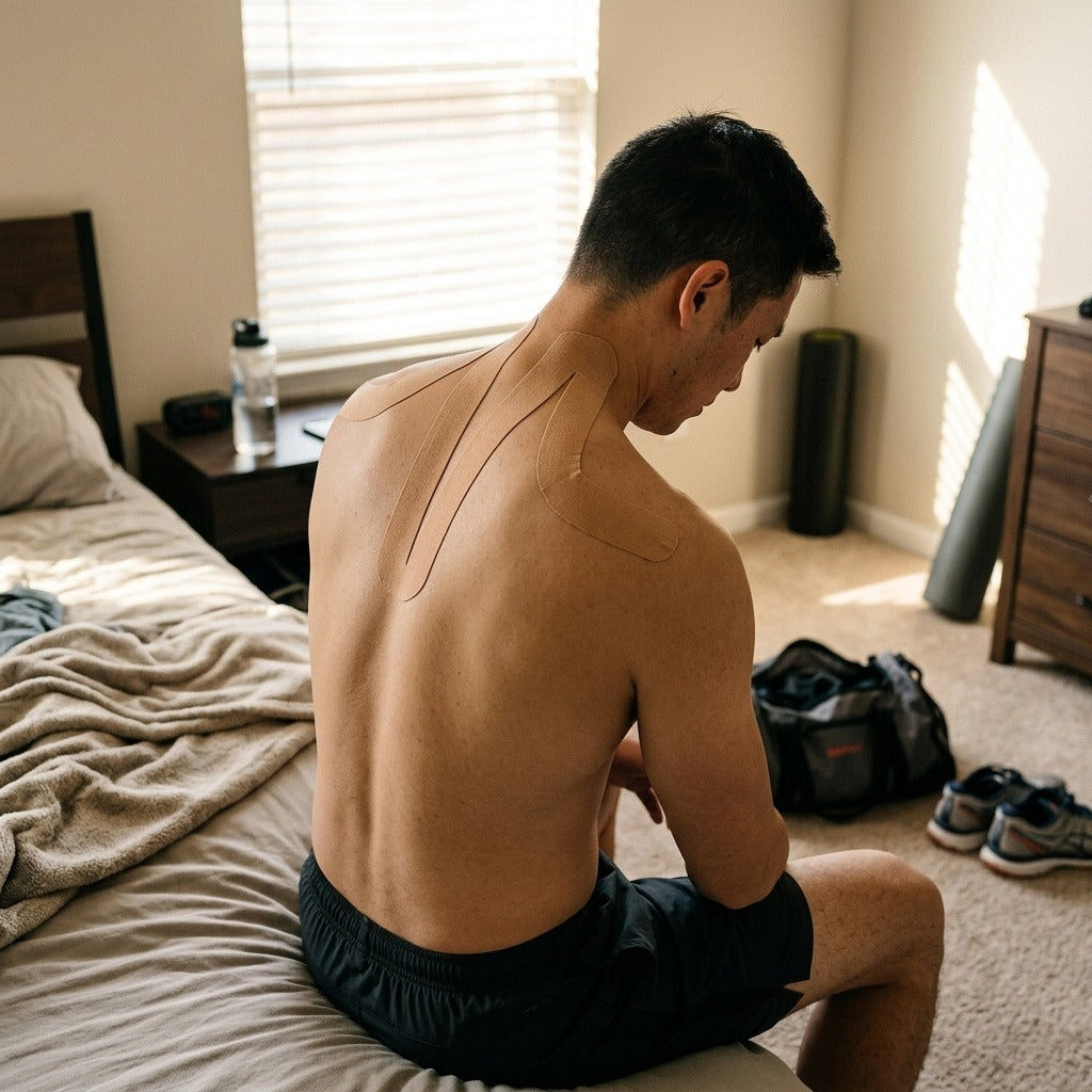 Precut Shoulder and Neck Kinesiology Tape - at home