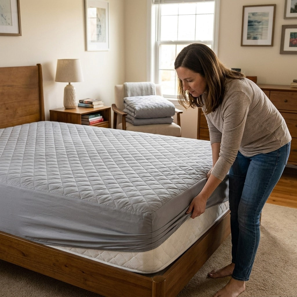 Quilted Waterproof Mattress Cover, 2 Pieces - at home