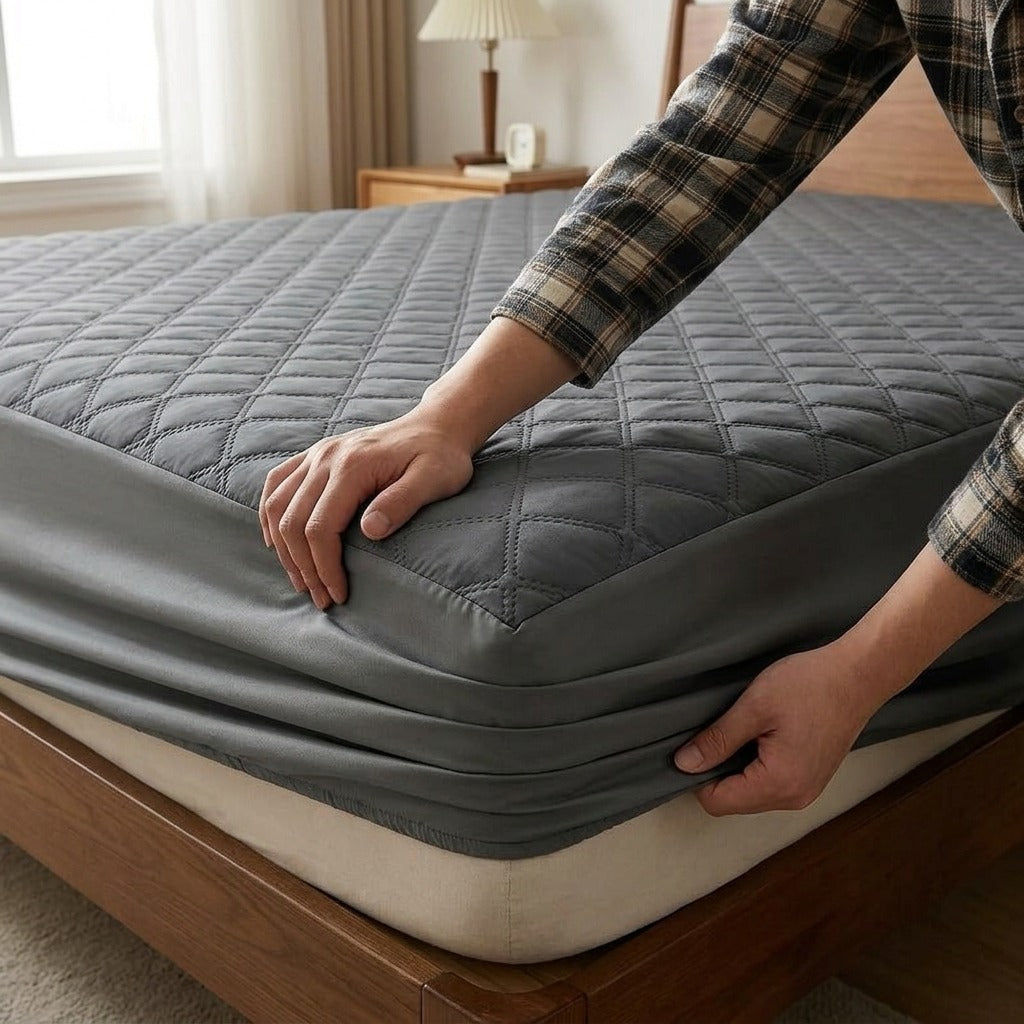 Quilted Waterproof Mattress Protector - in use