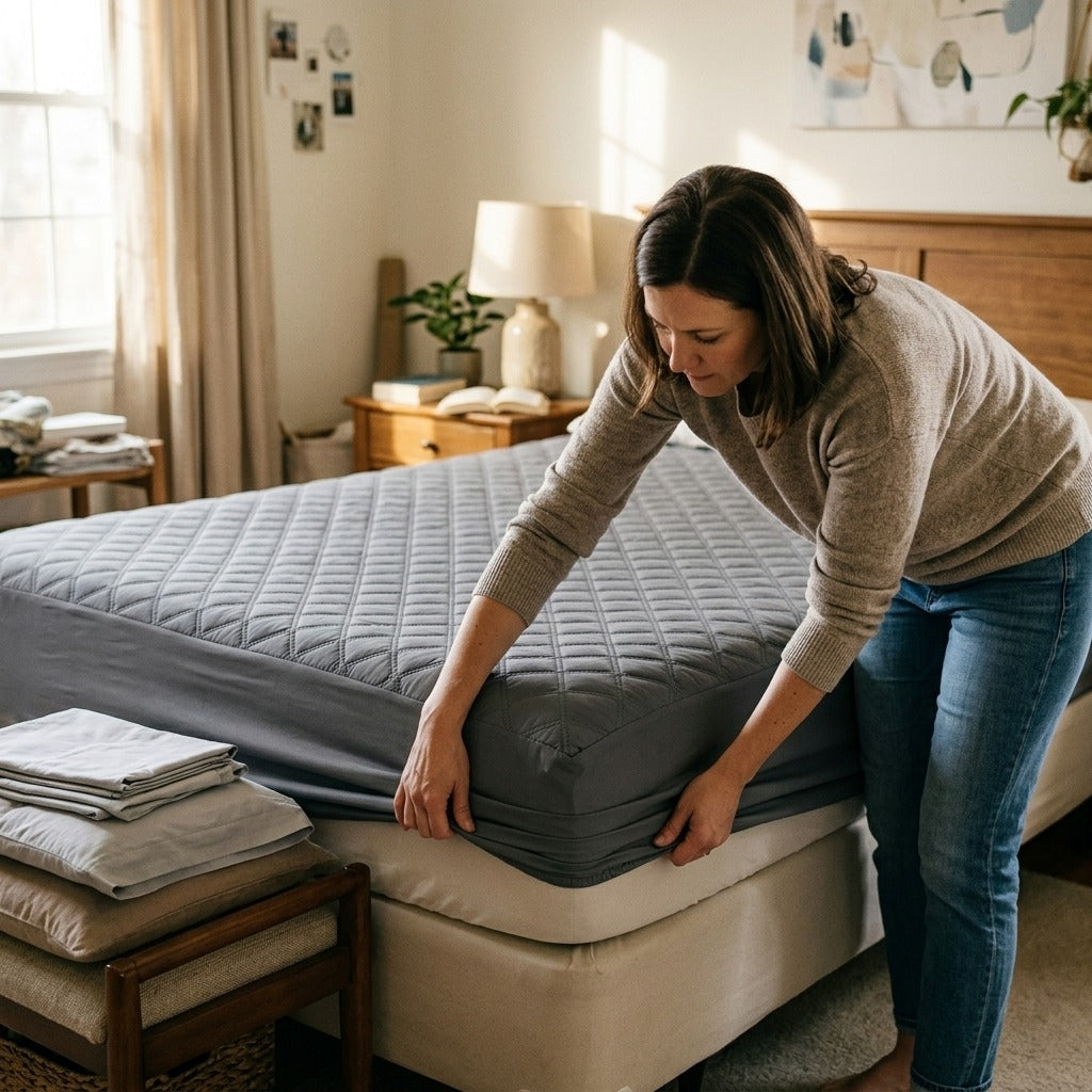 Quilted Waterproof Mattress Protector - at home