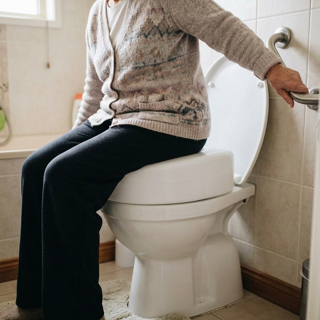 Raised Toilet Seat for Standard Toilets - in use