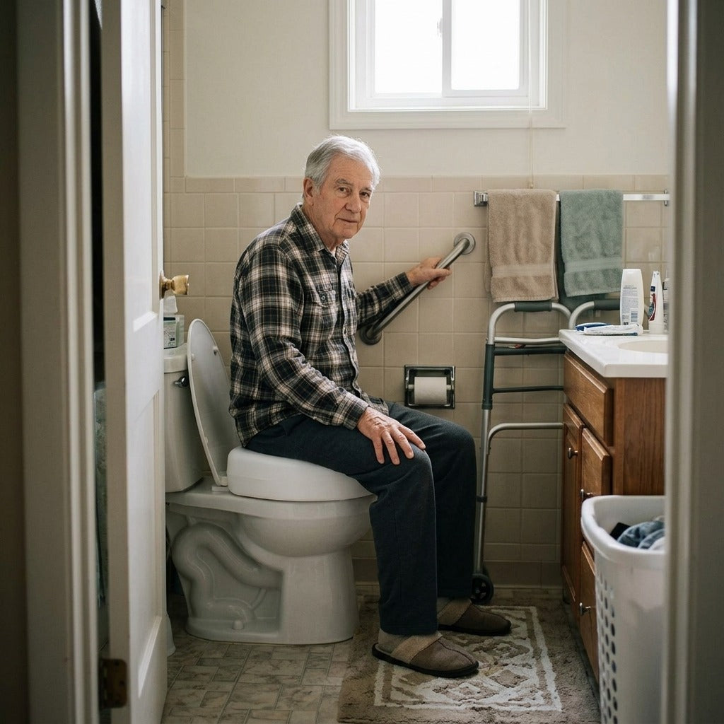 Raised Toilet Seat for Standard Toilets - at home