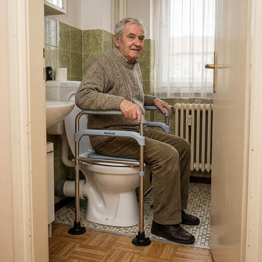 Magasító WC-ülőke kartámasszal - a mindennapokban