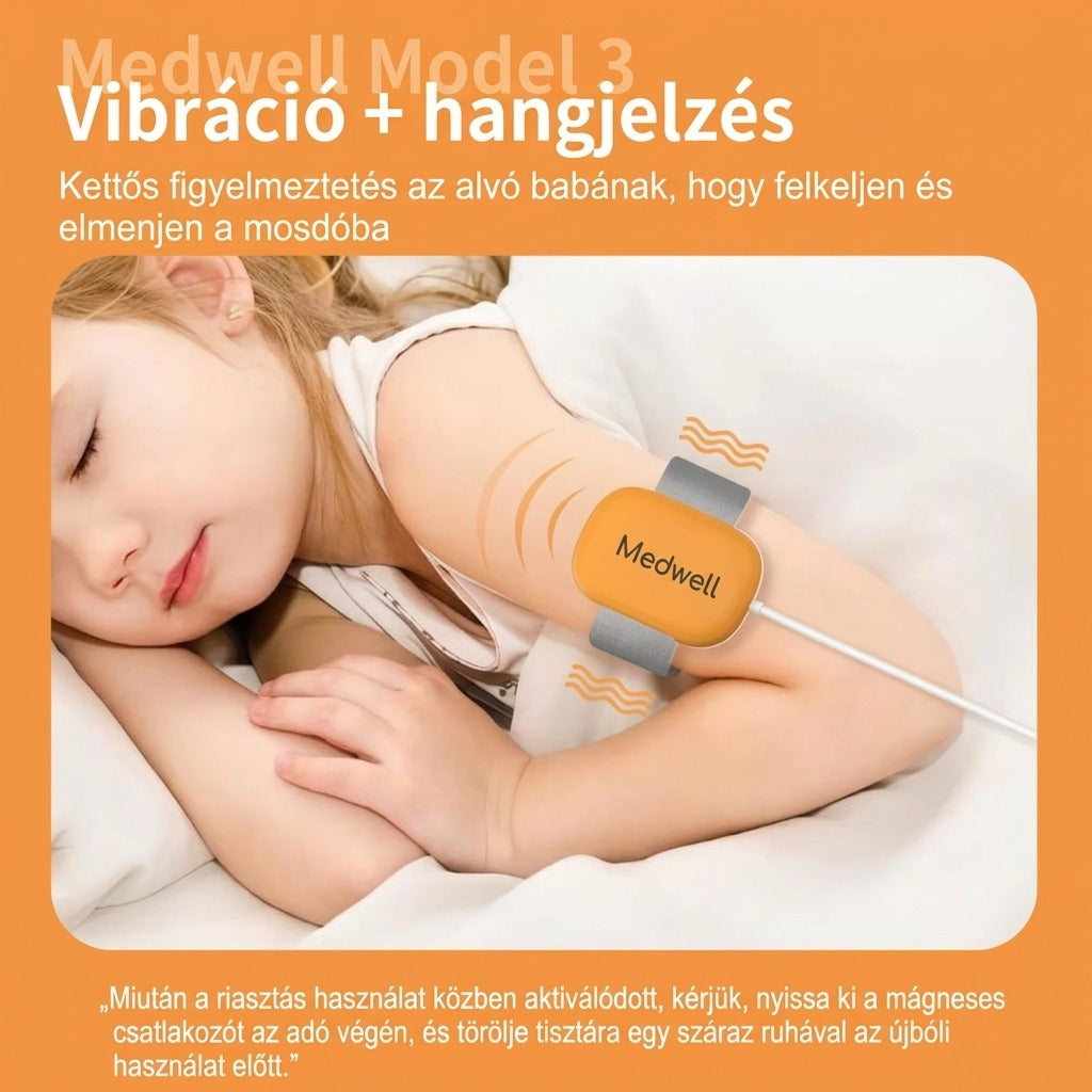Harmadik modell vibráció és hang kombinációjával alvó babát figyelmeztet
