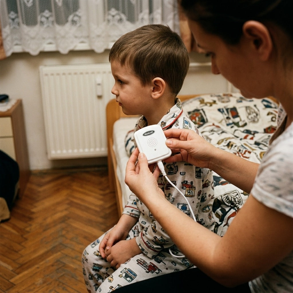 Újratölthető bepisilésjelző gyerekeknek - használat közben