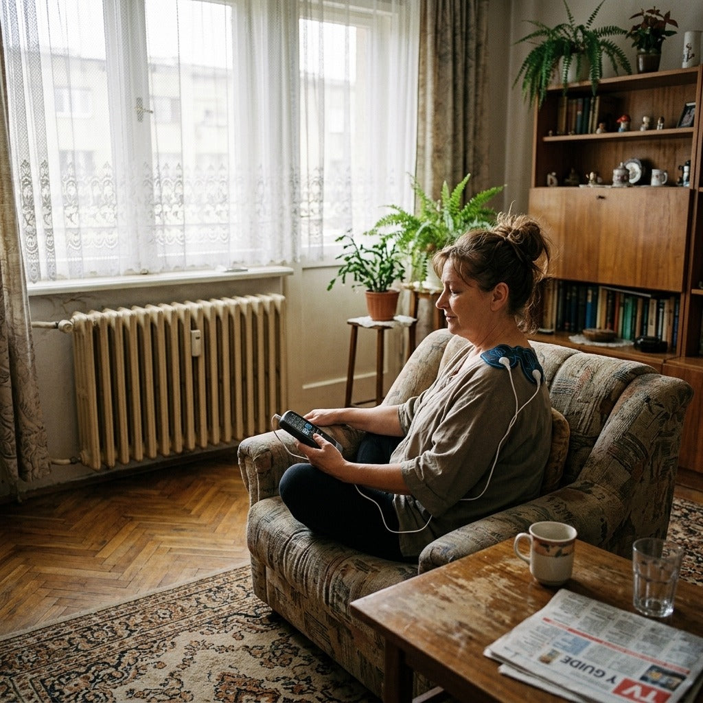 Újratölthető, kétkimenetes TENS masszírozó - a mindennapokban