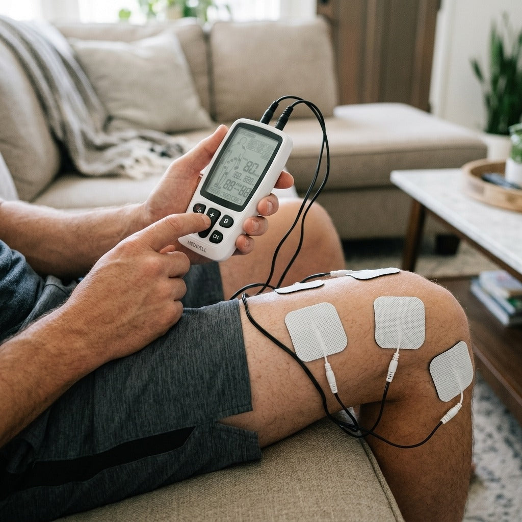 Rechargeable EMS & TENS Unit - in use